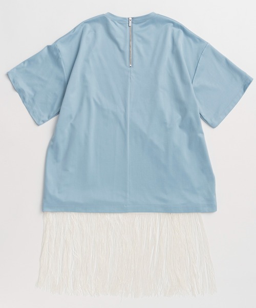 MAISON SPECIAL(メゾンスペシャル)の「Fringe Cupra Jersey T-Shirt/フリンジキュプラジャージTシャツ(Tシャツ/カットソー・レディース・ブルー/アイボリー/ブラック・FREE)」の19枚目の写真