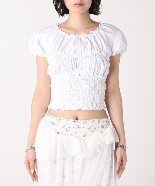 セール】GATHERED MINI TEE WITH CORSET FMN-26SS-CS-003（Tシャツ 