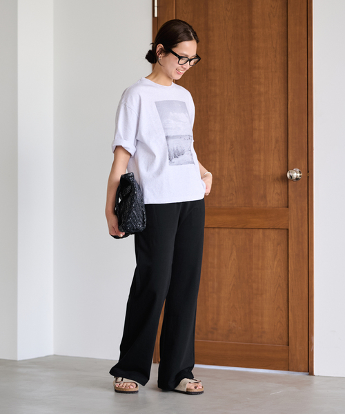 FRAMeWORK（フレームワーク）の「コンパクトインレーパンツ（スウェットパンツ・レディース・ブラック/チャコールグレー・38/36）」の7枚目の写真