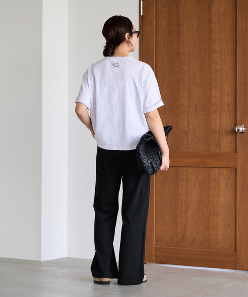 FRAMeWORK（フレームワーク）の「コンパクトインレーパンツ（スウェットパンツ・レディース・ブラック/チャコールグレー・38/36）」の8枚目の写真