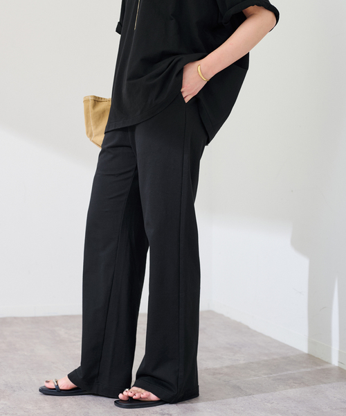 FRAMeWORK（フレームワーク）の「コンパクトインレーパンツ（スウェットパンツ・レディース・ブラック/チャコールグレー・38/36）」の19枚目の写真