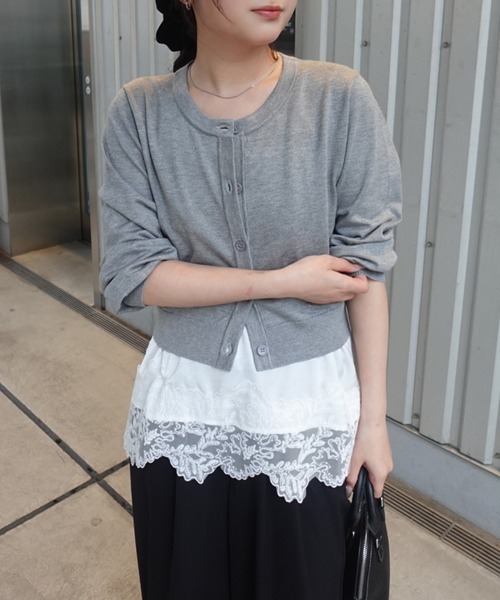 SOELA(ソエラ)の「【INGNI SOELA】裾レースサテンキャミソール/WEB限定(キャミソール・レディース・ブラック/オフホワイト・FREE)」の7枚目の写真