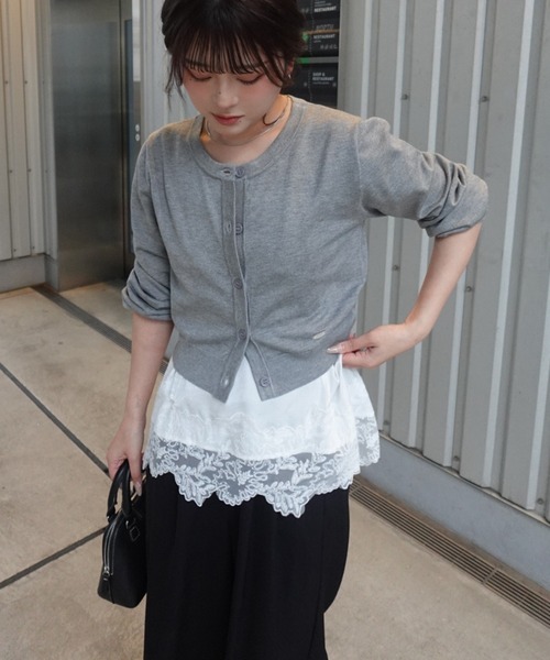 SOELA(ソエラ)の「【INGNI SOELA】裾レースサテンキャミソール/WEB限定(キャミソール・レディース・ブラック/オフホワイト・FREE)」の9枚目の写真