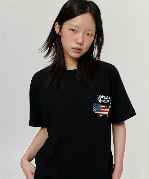 PAPERBOY(ペーパーボーイ)の「USAヴィンテージ半袖Tシャツ-ブラック(Tシャツ/カットソー・レディース・その他・SMALL/MEDIUM/X-LARGE)」の3枚目の写真