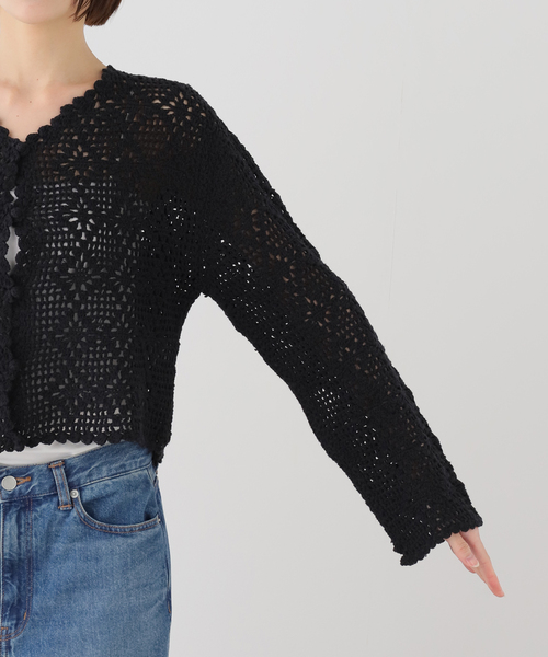 La TOTALITE(ラトータリテ)の「【洗える】TORRAZZO DONNA/トラッゾドンナ クロシェット カーディガン(ニット/セーター・レディース・ホワイト/ブラック・FREE)」の19枚目の写真