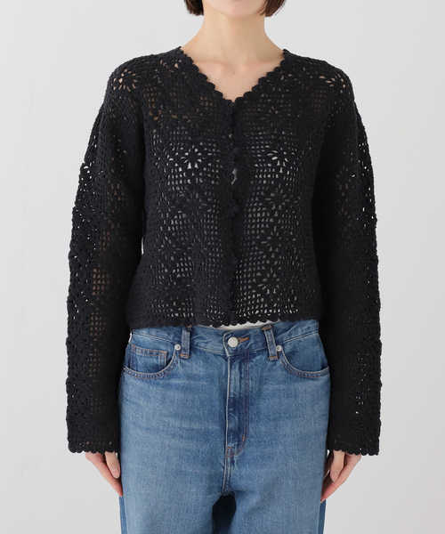 La TOTALITE(ラトータリテ)の「【洗える】TORRAZZO DONNA/トラッゾドンナ クロシェット カーディガン(ニット/セーター・レディース・ホワイト/ブラック・FREE)」の13枚目の写真