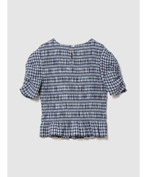 GAP(ギャップ)の「スモッキングギャザー クロップド ペプラムトップス(シャツ/ブラウス・レディース・ブラック/ブラック系その他/ブルー・L/S/XXS/M/XS)」の14枚目の写真