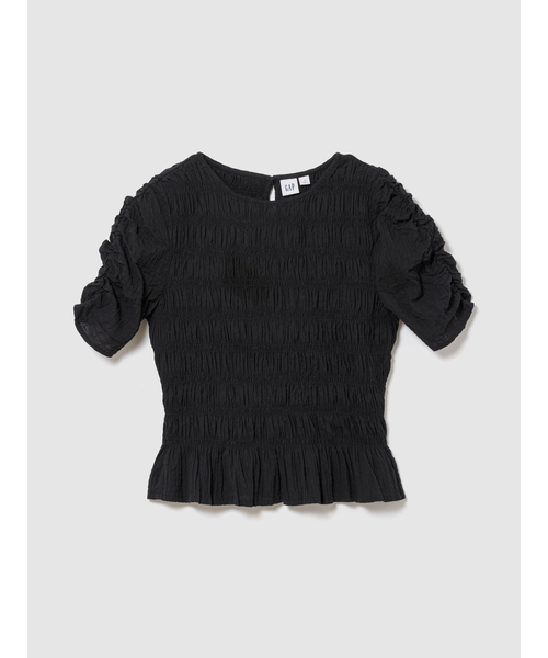 GAP(ギャップ)の「スモッキングギャザー クロップド ペプラムトップス(シャツ/ブラウス・レディース・ブラック/ブラック系その他/ブルー・L/S/XXS/M/XS)」の8枚目の写真