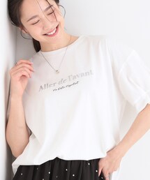 SHOO・LA・RUE | 【ひんやり/UV/S-LL/二の腕カバー】こなれ感あるぷっくりラメプリント ロゴTシャツ(Tシャツ/カットソー)