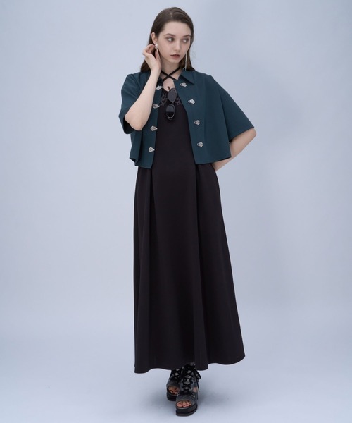 HARE（ハレ）の「メタルパーツチャイナシャツ(HARE)（シャツ/ブラウス・レディース・ブラック/グレー/グリーン/パープル・FREE）」の10枚目の写真