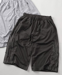 THRASHER（スラッシャー）の「【70】【THRASHER スラッシャー】別注 ミニ裏毛 ファイヤーアップリケ刺繍 スウェット ショートパンツ【セットアップ可能】（その他パンツ）」