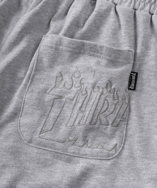 THRASHER(スラッシャー)の「【70】【THRASHER/スラッシャー】別注 ミニ裏毛 ファイヤーアップリケ刺繍 スウェット ショートパンツ【セットアップ可能】(その他パンツ・メンズ・チャコールグレー/アッシュグレー/ブラック・M/L/XL)」の6枚目の写真