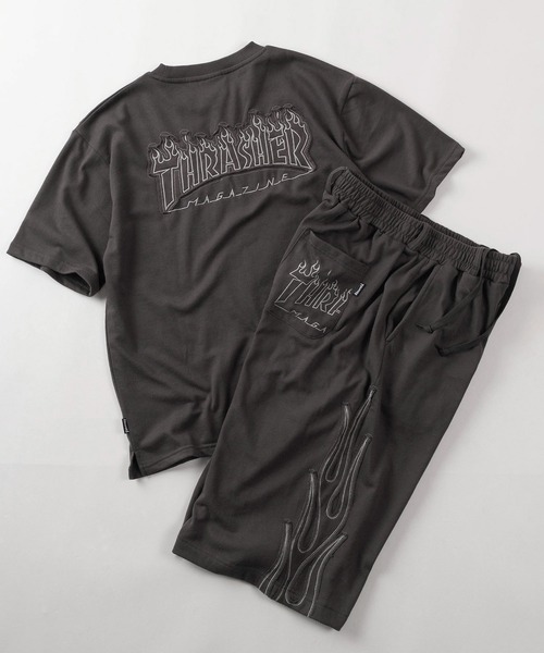 THRASHER(スラッシャー)の「【70】【THRASHER/スラッシャー】別注 ミニ裏毛 ファイヤーアップリケ刺繍 スウェット ショートパンツ【セットアップ可能】(その他パンツ・メンズ・チャコールグレー/アッシュグレー/ブラック・M/L/XL)」の21枚目の写真