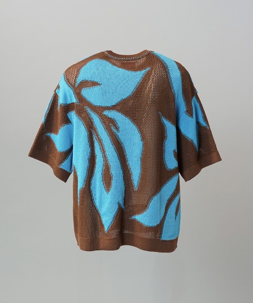MAISON SPECIAL(メゾンスペシャル)の「《UNISEX》Flower Pattern Mesh Jacquard Prime-Over Short Sleeve Knit T-shirt/フラワーパターンメッシュジャガードプライムオーバーショートスリーブニットTシャツ【MAISON SPECIAL/メゾンスペシャル】(Tシャツ/カットソー・メンズ・オレンジ/ブラック/ブルー・0/1/2)」の21枚目の写真