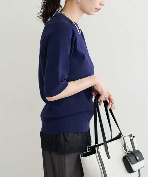 LARUTA(ラルータ)の「【LARUTA】強撚プチハイニット(ニット/セーター・レディース・ベージュ/ネイビー/オレンジ/オフホワイト・FREE)」の16枚目の写真
