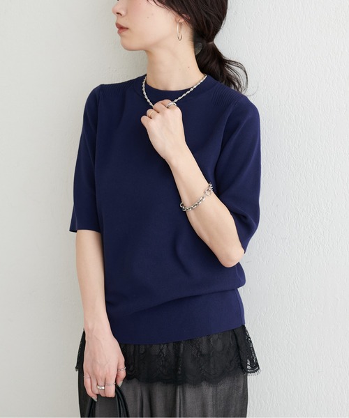 LARUTA(ラルータ)の「【LARUTA】強撚プチハイニット(ニット/セーター・レディース・ベージュ/ネイビー/オレンジ/オフホワイト・FREE)」の15枚目の写真