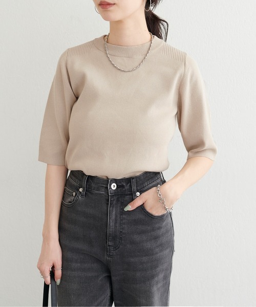 LARUTA(ラルータ)の「【LARUTA】強撚プチハイニット(ニット/セーター・レディース・ベージュ/ネイビー/オレンジ/オフホワイト・FREE)」の9枚目の写真