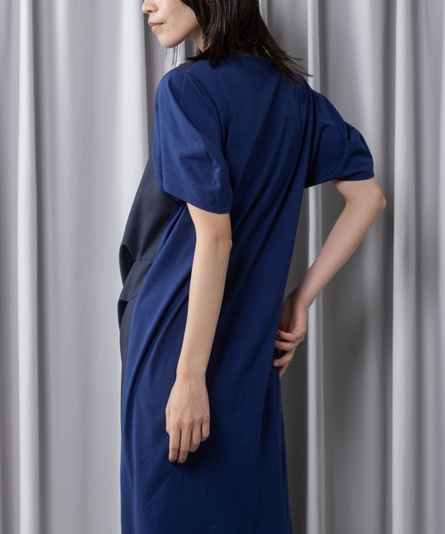 MARECHAL TERRE(マルシャルテル)の「ドレープ&タックワンピース(ワンピース・レディース・ライトカーキ/ブラック/ネイビー/ベージュ・MEDIUM)」の7枚目の写真