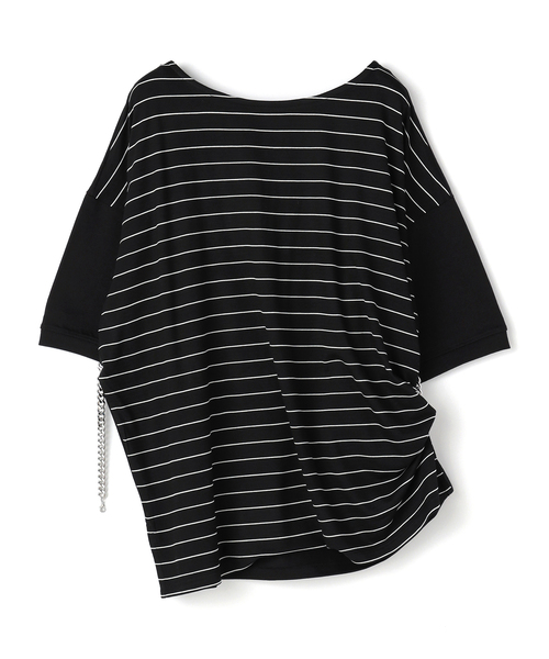 ATSURO TAYAMA(アツロウタヤマ)の「チェーン付きドロップショルダーカットソー(Tシャツ/カットソー・レディース・ベージュ/ブラック・M)」の2枚目の写真