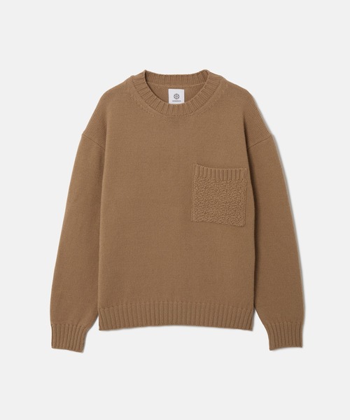 SEAGREEN（シーグリーン）の「SEAGREEN(シーグリーン) ROCKY MERINO KNIT PULLOVER（ニット/セーター・メンズ・ライトグレー/ベージュ・2/3）」の2枚目の写真