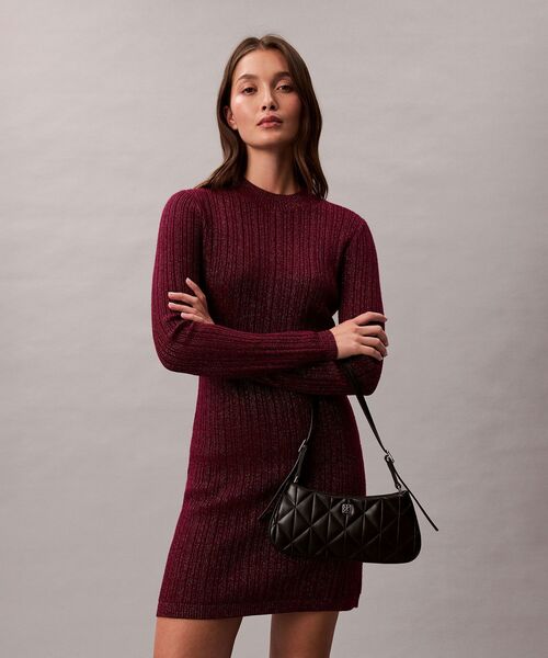 Calvin Klein(カルバン・クライン)の「キルティングスモールショルダーバッグ(ボディバッグ/ウエストポーチ・レディース・ホワイト/ブラック・FREE)」の4枚目の写真