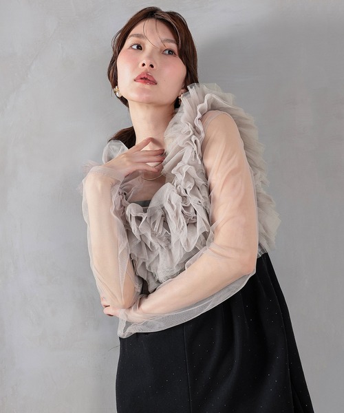 Kana(カナ)の「ボリュームビスチェドットパンツドレス 結婚式 お呼ばれ オケージョン デイリー(パンツドレス・レディース・ブラック×シルバー/チャコールグレー/ベージュ×ブラック・M)」の5枚目の写真