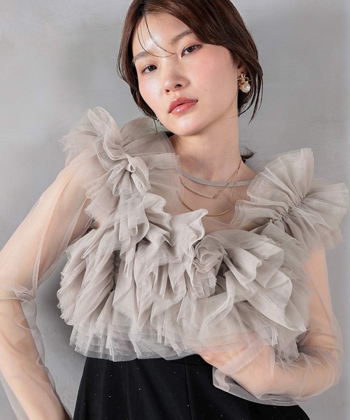 Kana(カナ)の「ボリュームビスチェドットパンツドレス 結婚式 お呼ばれ オケージョン デイリー(パンツドレス・レディース・ブラック×シルバー/チャコールグレー/ベージュ×ブラック・M)」の10枚目の写真