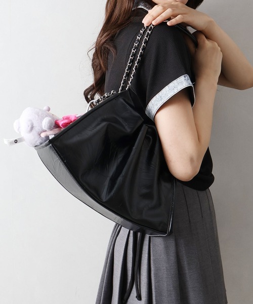 SpRay(スプレイ)の「チェーンショルダーBAG(ショルダーバッグ・レディース・ブラック/アイボリー/シルバー・FREE)」の9枚目の写真