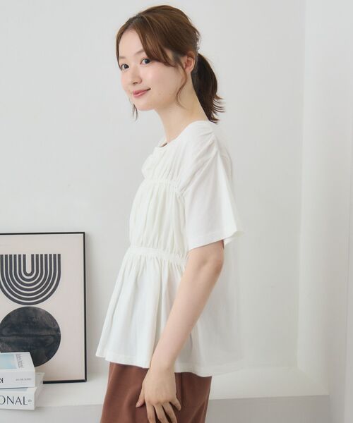 RETRO GIRL(レトロガール)の「シャーリングデザインTEE(Tシャツ/カットソー・レディース・ブラック/アイボリー/ピンク・FREE)」の16枚目の写真