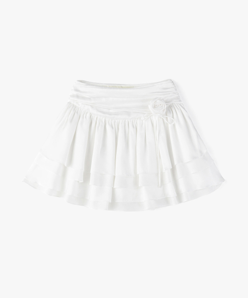 MONGDOL（モンドル）の「[ベルトSET] フラワーフリルミニスカート ホワイト MDSK036WHITE（スカート・レディース・その他・SMALL/MEDIUM）」の6枚目の写真