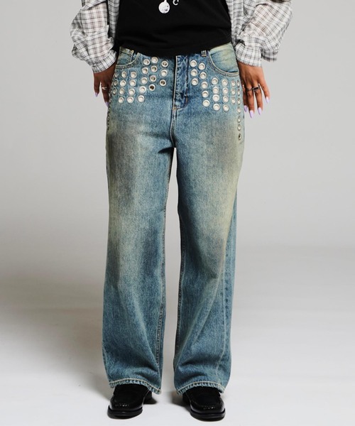 JOINT WORKS(ジョイントワークス)の「アイレット ディテール ワイドデニムパンツ / J EYELET DETAIL PANTS(その他パンツ・レディース・ブラック/ブルー系その他・SMALL/MEDIUM)」の10枚目の写真