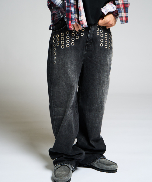 JOINT WORKS(ジョイントワークス)の「アイレット ディテール ワイドデニムパンツ / J EYELET DETAIL PANTS(その他パンツ・レディース・ブラック/ブルー系その他・SMALL/MEDIUM)」の14枚目の写真