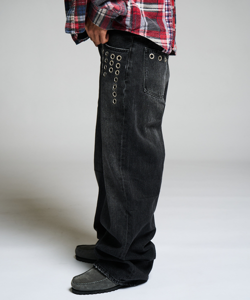 JOINT WORKS(ジョイントワークス)の「アイレット ディテール ワイドデニムパンツ / J EYELET DETAIL PANTS(その他パンツ・レディース・ブラック/ブルー系その他・SMALL/MEDIUM)」の15枚目の写真