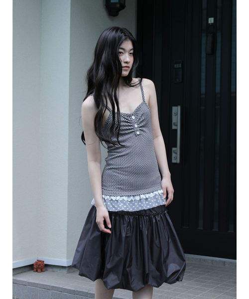 UGLY SHADOW(アグリーシャドウ)の「CHECKERED LACE SLEEVELESS(BLACK)(Tシャツ/カットソー・レディース・その他・FREE)」の1枚目の写真