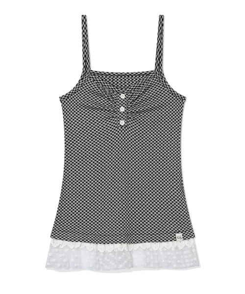 UGLY SHADOW(アグリーシャドウ)の「CHECKERED LACE SLEEVELESS(BLACK)(Tシャツ/カットソー・レディース・その他・FREE)」の4枚目の写真