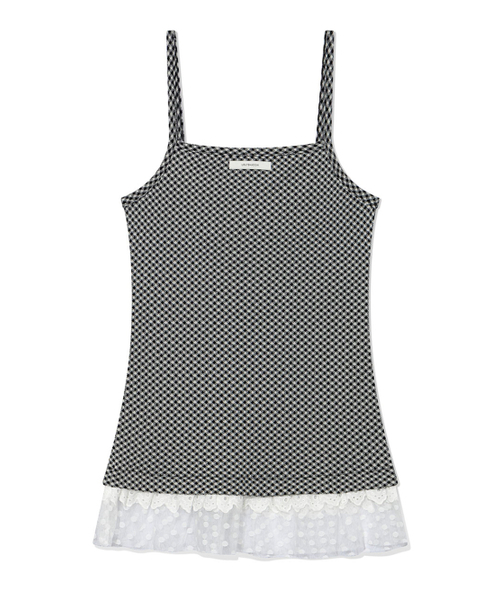 UGLY SHADOW(アグリーシャドウ)の「CHECKERED LACE SLEEVELESS(BLACK)(Tシャツ/カットソー・レディース・その他・FREE)」の5枚目の写真