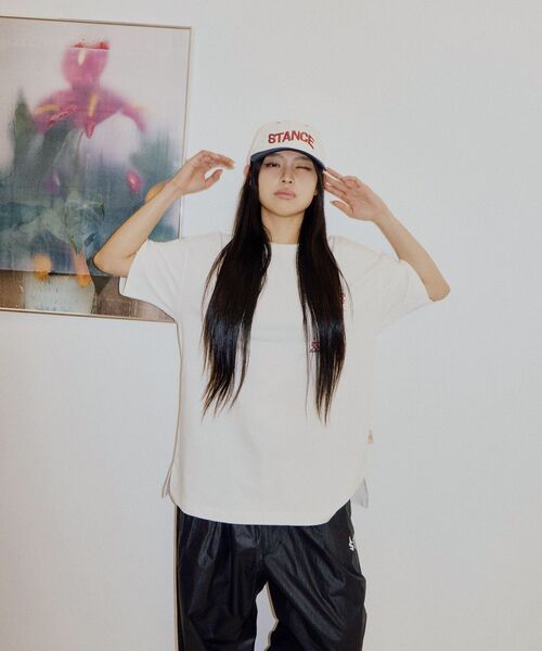 STANCE SEOUL(スタンス・ソウル)の「NYLON STNC WIDE EASY PANTS (GLOSSY BLACK)(スウェットパンツ・レディース・その他・S-M/M-L)」の2枚目の写真