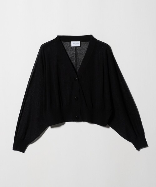 UNITED ARROWS(ユナイテッドアローズ)の「ドルマンスリーブ カーディガン ‐ウォッシャブル‐(カーディガン/ボレロ・レディース・ホワイト/ライラック/ブラック・FREE)」の2枚目の写真