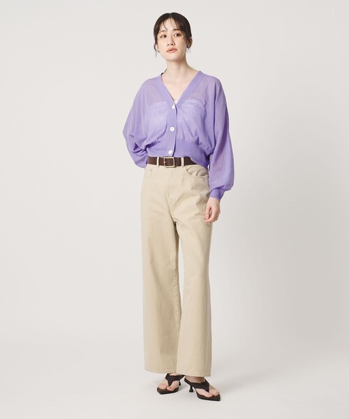 UNITED ARROWS（ユナイテッドアローズ）の「ドルマンスリーブ カーディガン ‐ウォッシャブル‐（カーディガン/ボレロ・レディース・ホワイト/ライラック/ブラック・FREE）」の15枚目の写真