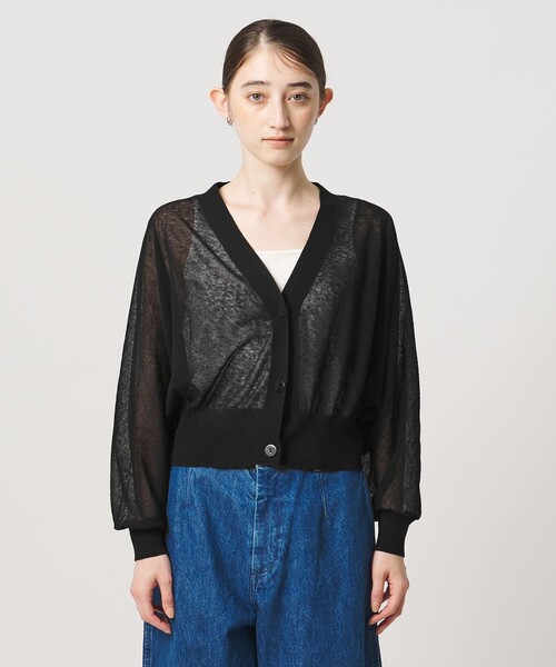 UNITED ARROWS（ユナイテッドアローズ）の「ドルマンスリーブ カーディガン ‐ウォッシャブル‐（カーディガン/ボレロ・レディース・ホワイト/ライラック/ブラック・FREE）」の16枚目の写真