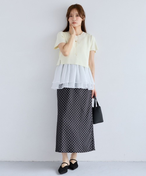 mysty woman（ミスティウーマン）の「裾フハクタンクSET2Pニット　1046987（ニット/セーター・レディース・グレー/アイボリー/ネイビー・FREE）」の4枚目の写真