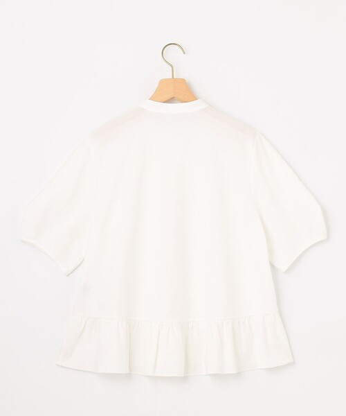 組曲 L(クミキョク オオキイサイズ)の「ツイルジャージーフリル 半袖カットソー(Tシャツ/カットソー・レディース・ホワイト系/ブラック系/サックスブルー系・5/6/7)」の15枚目の写真