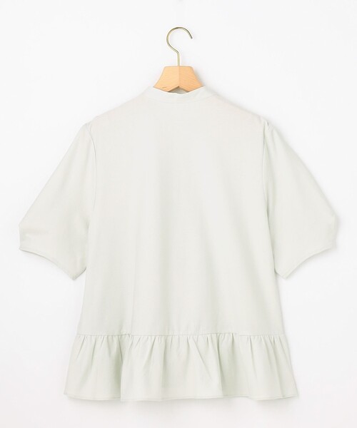 組曲 L(クミキョク オオキイサイズ)の「ツイルジャージーフリル 半袖カットソー(Tシャツ/カットソー・レディース・ホワイト系/ブラック系/サックスブルー系・5/6/7)」の22枚目の写真