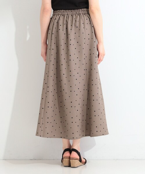 SHOO・LA・RUE(シューラルー)の「【S-LL】涼し気な ドット柄 麻調フレアスカート(スカート・レディース・ブラック系5/ブラウン系6・01/04/03/02)」の13枚目の写真