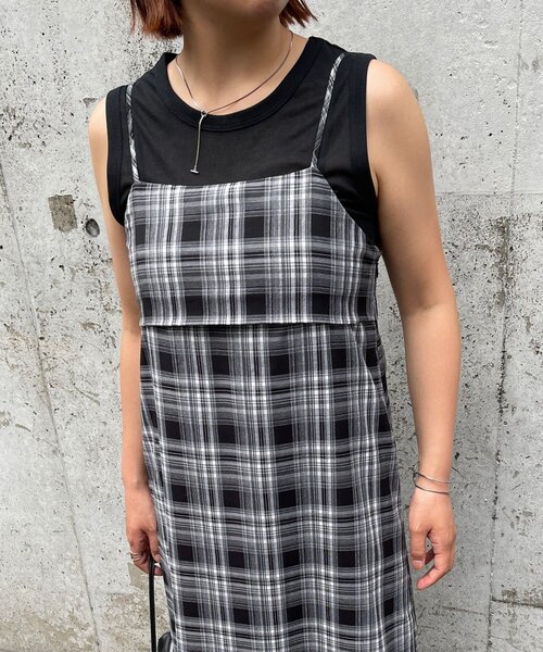 Omekashi(オメカシ)の「チェックフレアキャミワンピース(ワンピース・レディース・ブラック/ブラウン/オフホワイト・38/36)」の15枚目の写真