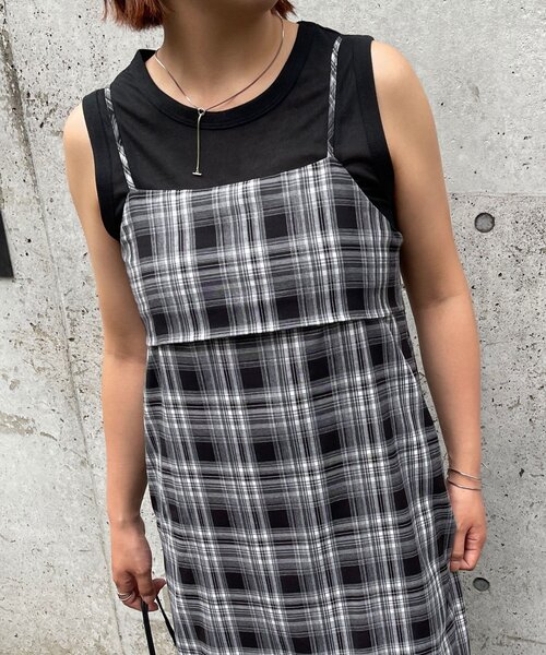 Omekashi(オメカシ)の「チェックフレアキャミワンピース(ワンピース・レディース・ブラック/ブラウン/オフホワイト・38/36)」の16枚目の写真