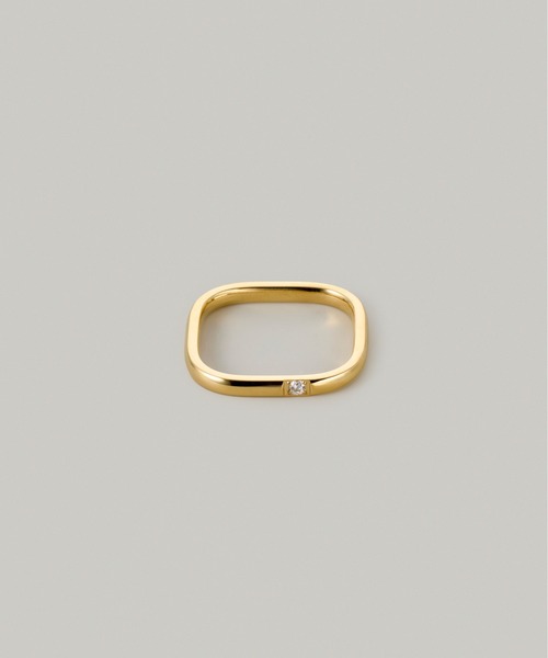 Jolie Toujours(ジョリトゥジュール)の「【汗や水に強い】〈ステンレス〉12号スクエアラインリング(リング・レディース・シルバー/ゴールド・12号)」の3枚目の写真