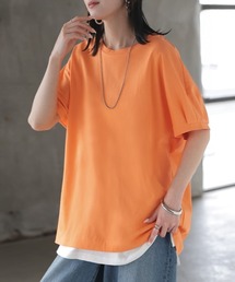 「アセナイン」 汗ジミ軽減 タック袖Tシャツ