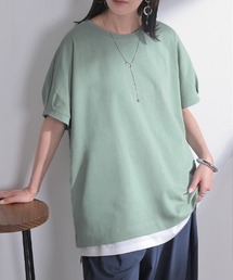 「アセナイン」 汗ジミ軽減 タック袖Tシャツ