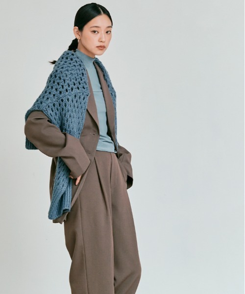 W:Huku（フーク）の「【W:Huku / リンクルフリーツイル】ワンタック スラックス パンツ / Wrinkle-Free Stretch Twill Slacks（スラックス・レディース・ブラウン/ブラック/杢グレー・M/L）」の8枚目の写真